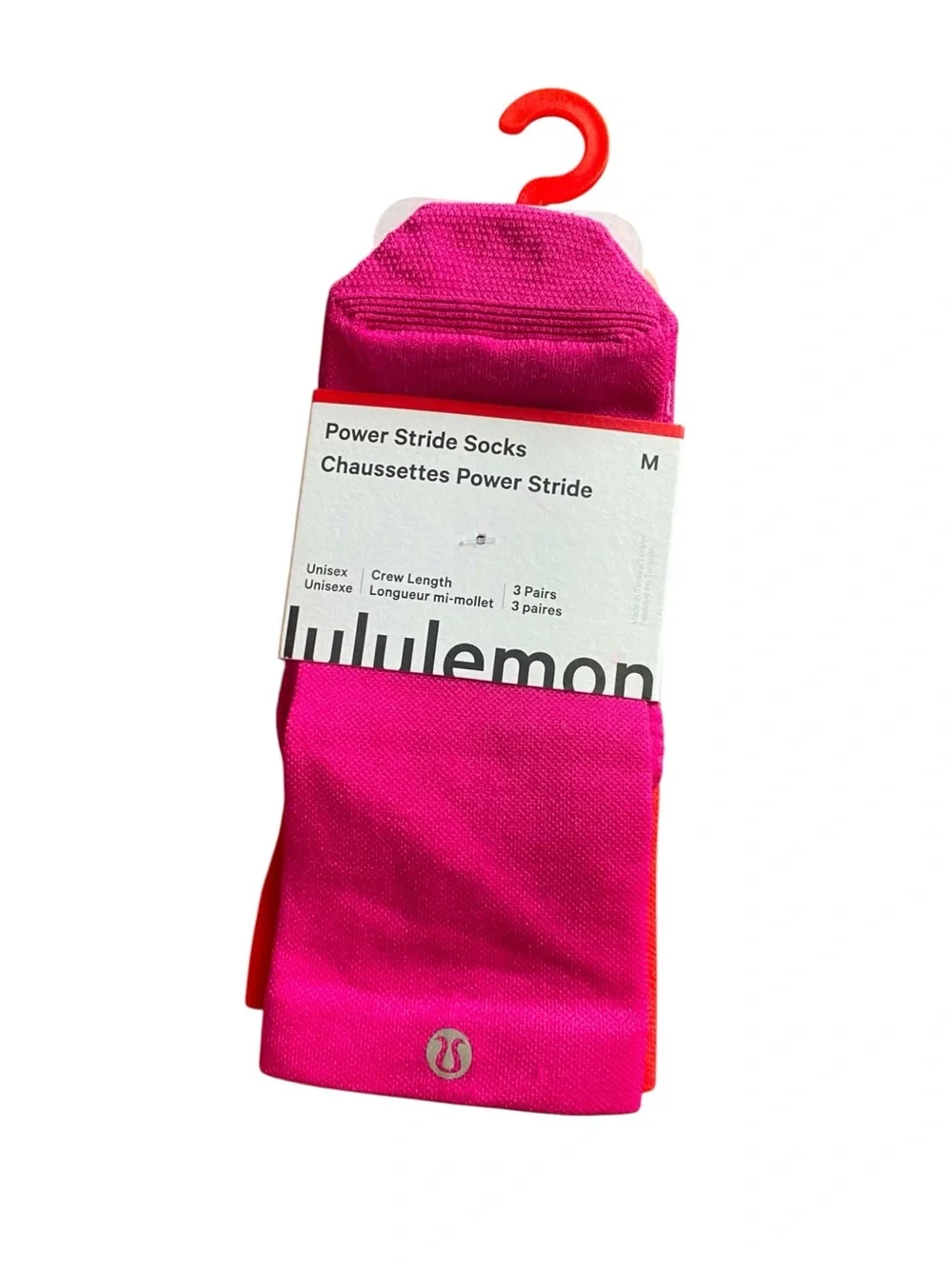 NWT Lululemon Power Stride 3PK Socks Size Medium